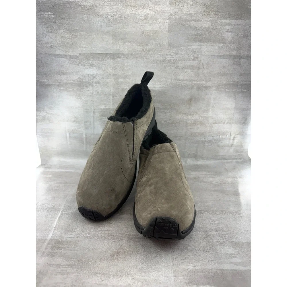 Merrell Jungle Moc Men Suede Faux Fur Lined Slip On Shoes Taupe J004141 Sz 8.5